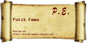 Patik Emma névjegykártya