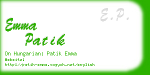 emma patik business card